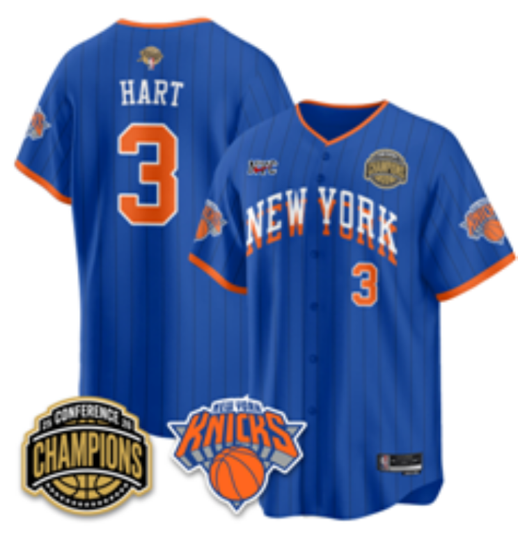 Men New York Knicks #3 Hart blue 2026 Nike NBA jersey 07150026